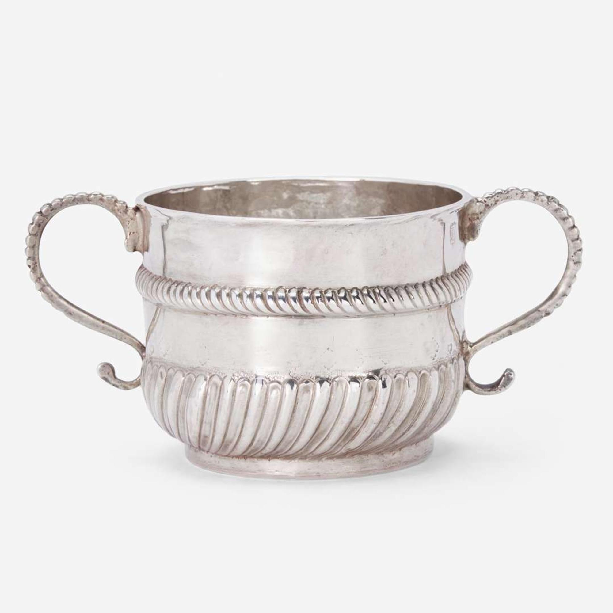 A silver caudle cup John Coney (1655-1722), Boston, MA, circa 1700