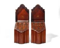 A pair of George III inlaid mahogany knife boxes, circa 1790