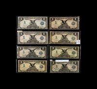 A Group of Eight Series 1899 Black Eagle $1 Silver Certificates