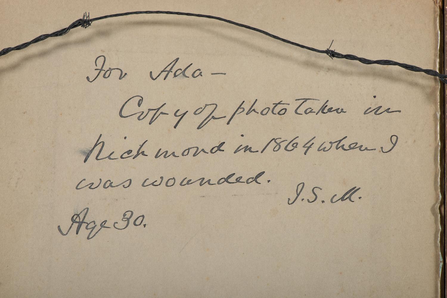 [MOSBY, JOHN S. (1833-1916)]. Autographed portrait of Mosby inscribed to his daughter, Ada B. Mosby.