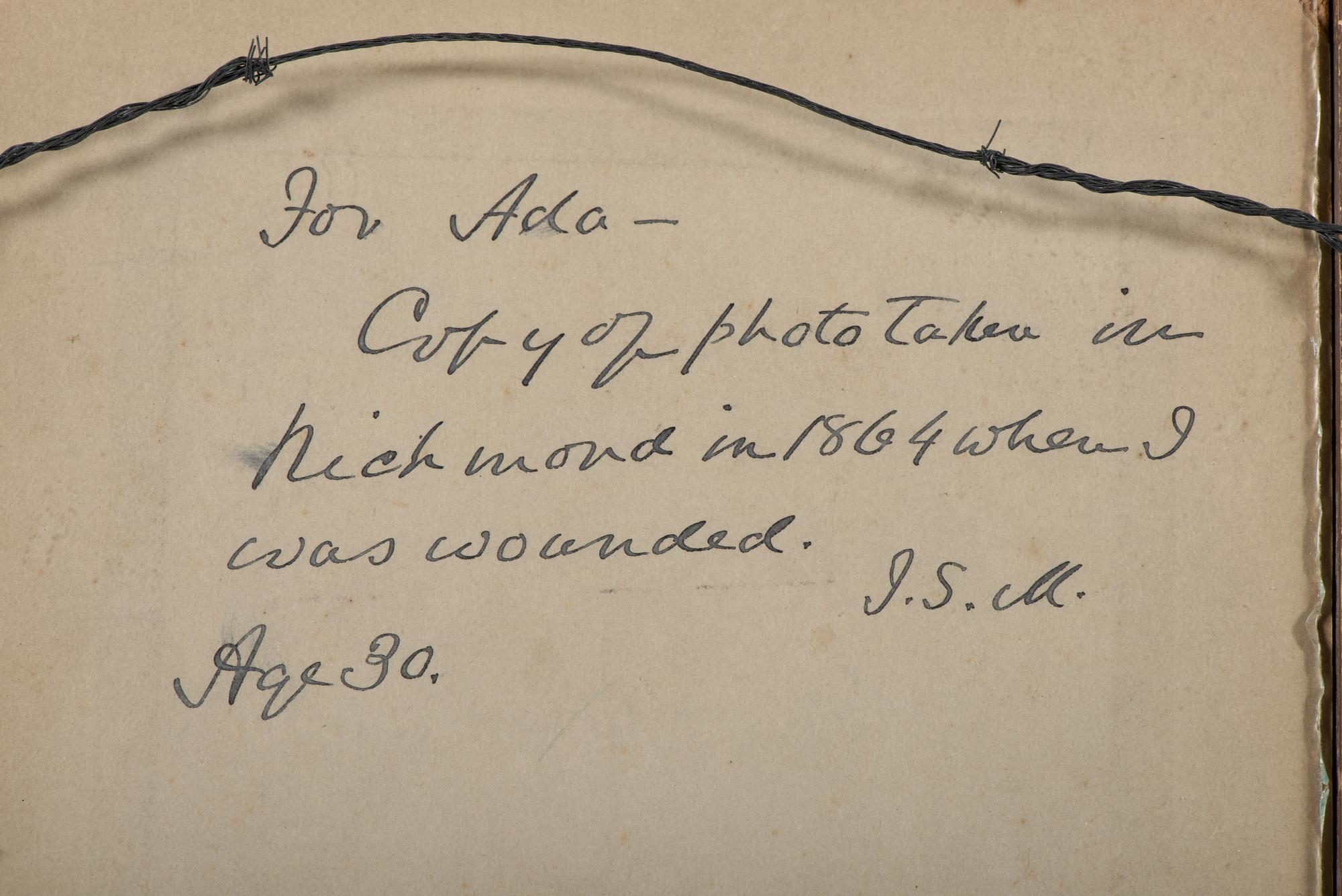[MOSBY, JOHN S. (1833-1916)]. Autographed portrait of Mosby inscribed to his daughter, Ada B. Mosby.