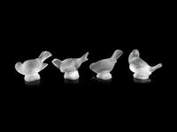 Four Lalique Bird Ornaments
