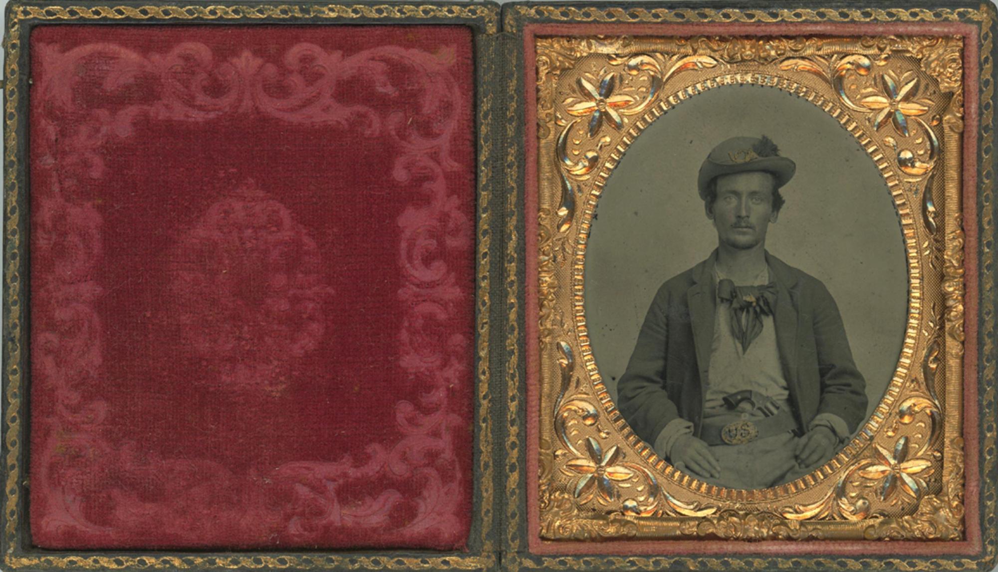 [Tintype] Union Private with .32-Caliber Revolver
