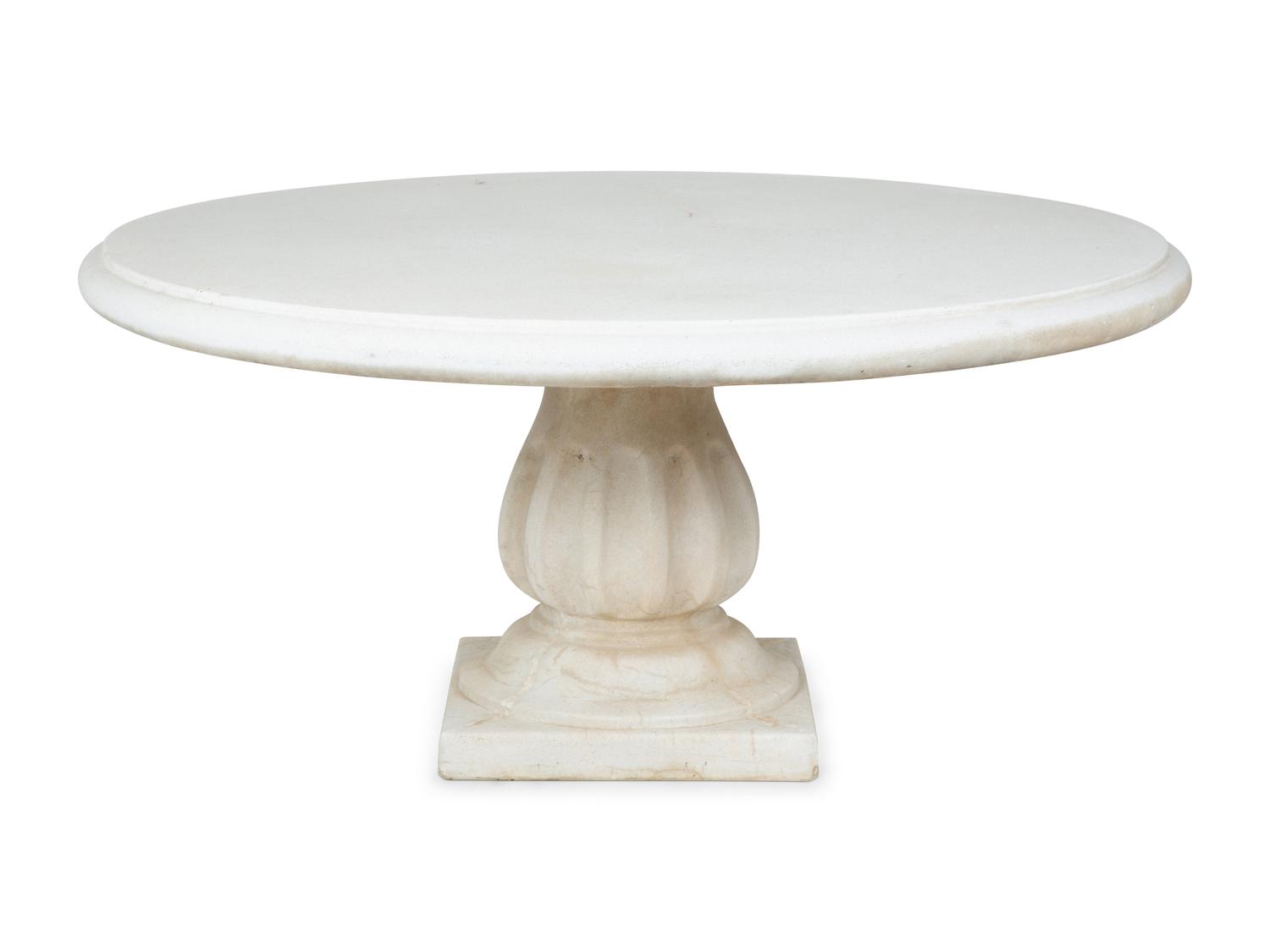 A Neoclassical Style Cast Stone Outdoor Dining Table — 20TH CETNURY