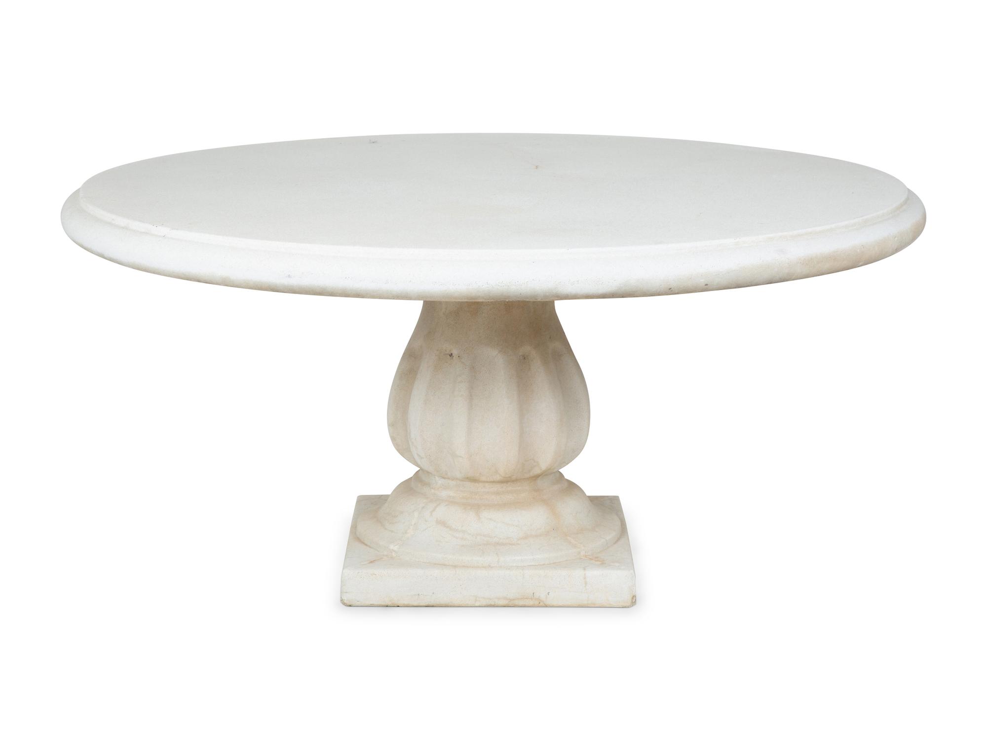 A Neoclassical Style Cast Stone Outdoor Dining Table — 20TH CETNURY