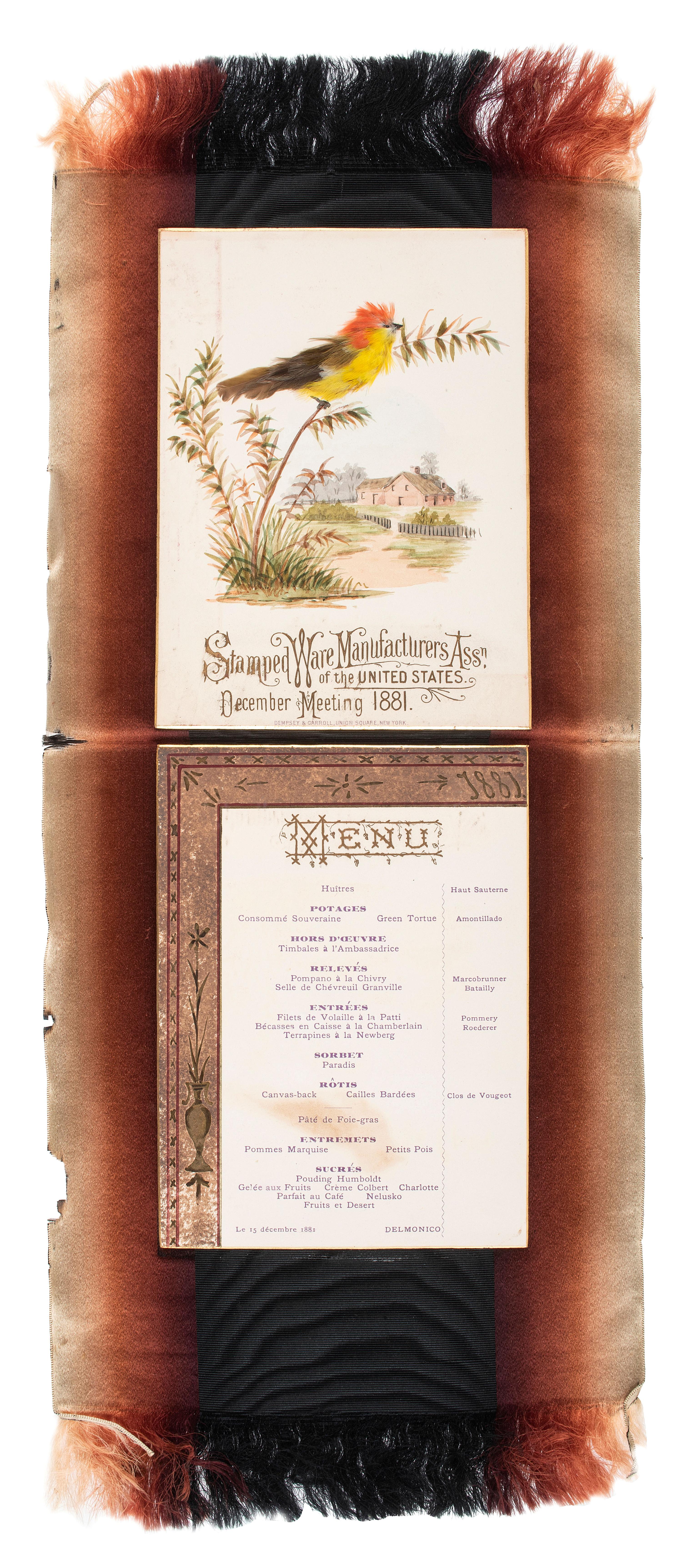 [NEW YORK]. Archive related to Walter M. Aikman incl. program and formal invitation to the "Opening Ceremonies of the New York and Brooklyn Bridge." New York: Tiffany & Co., [1883].