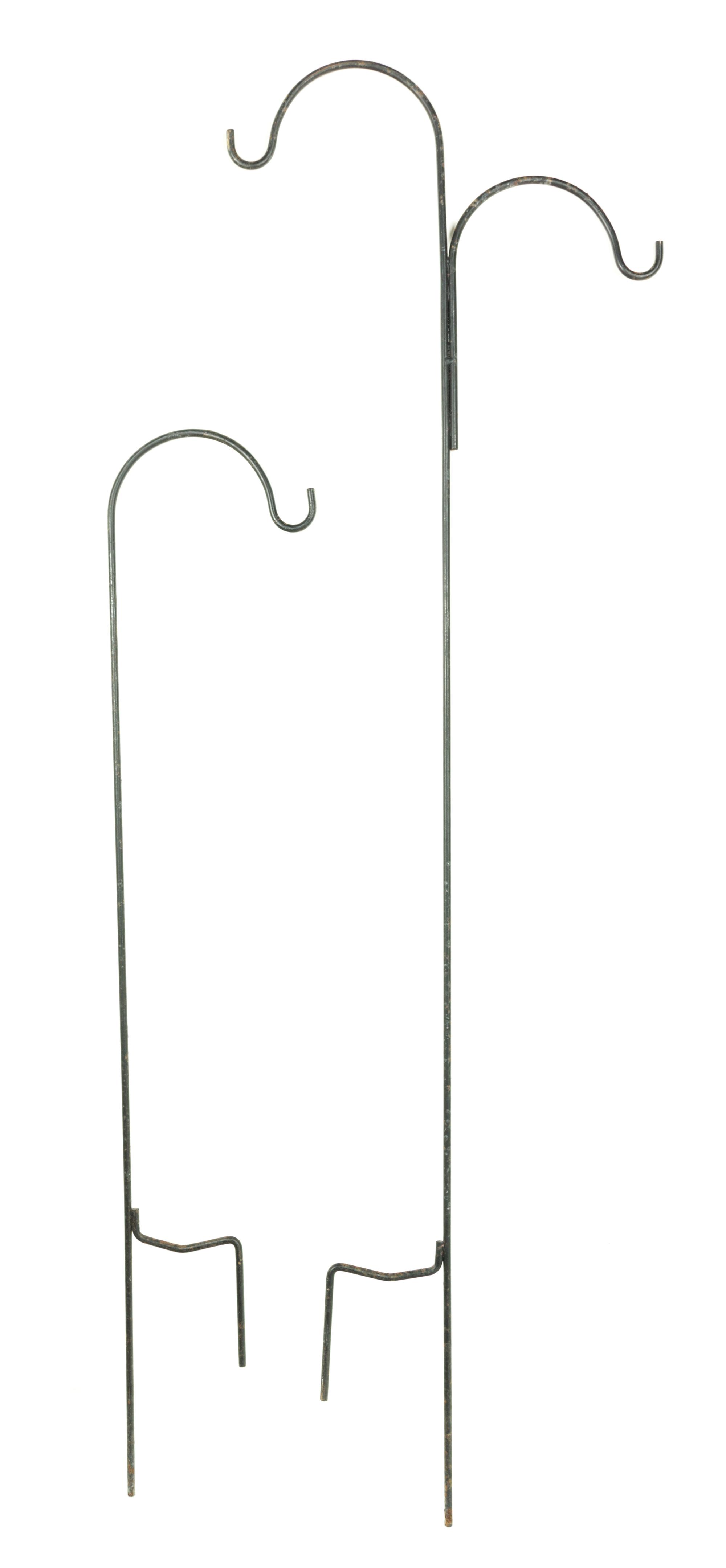A Set of Twelve Metal Plant Hangers Height 85 1/2 inches.