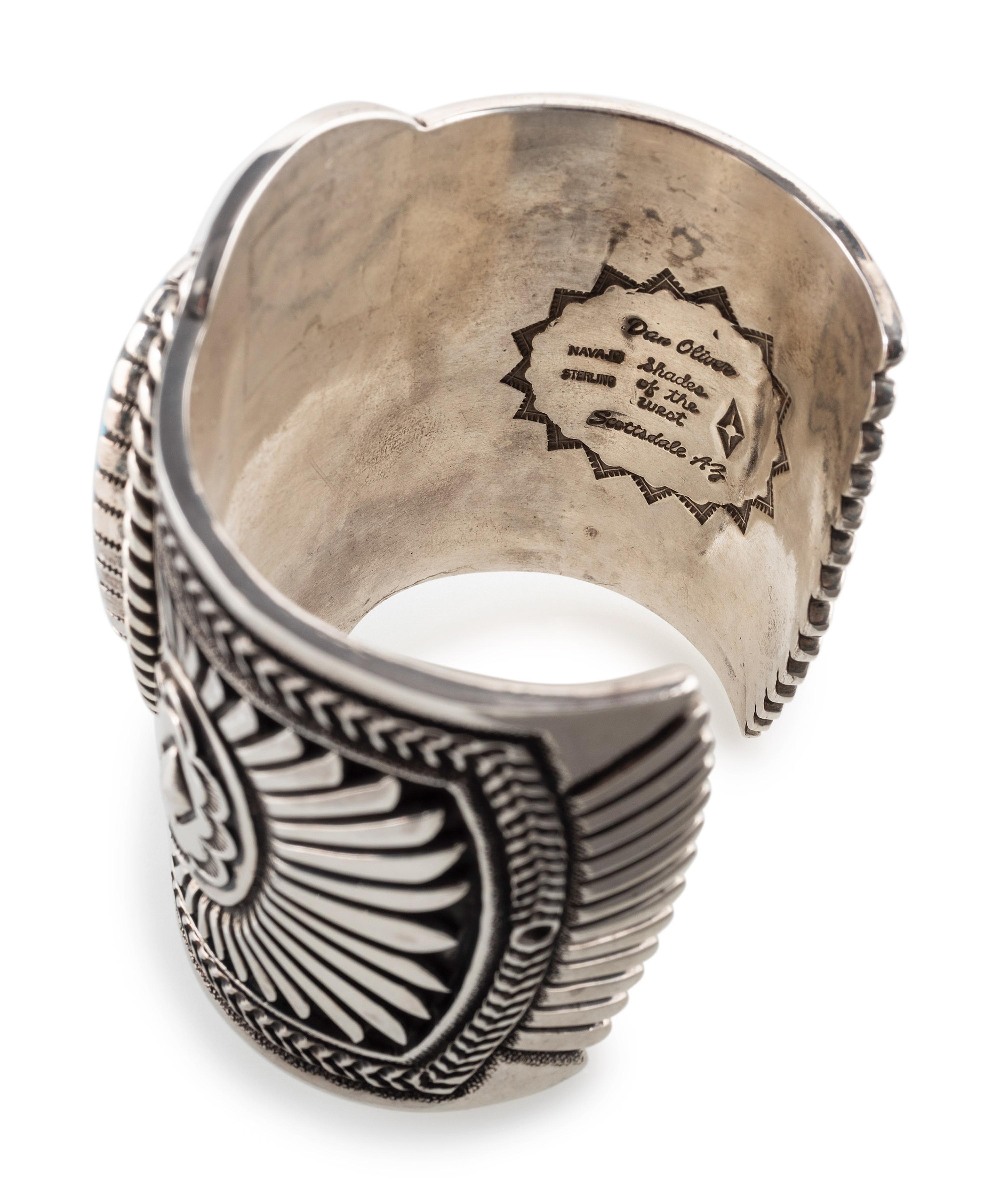 Heavy Sterling Silver and Turquoise Cuff Bracelet