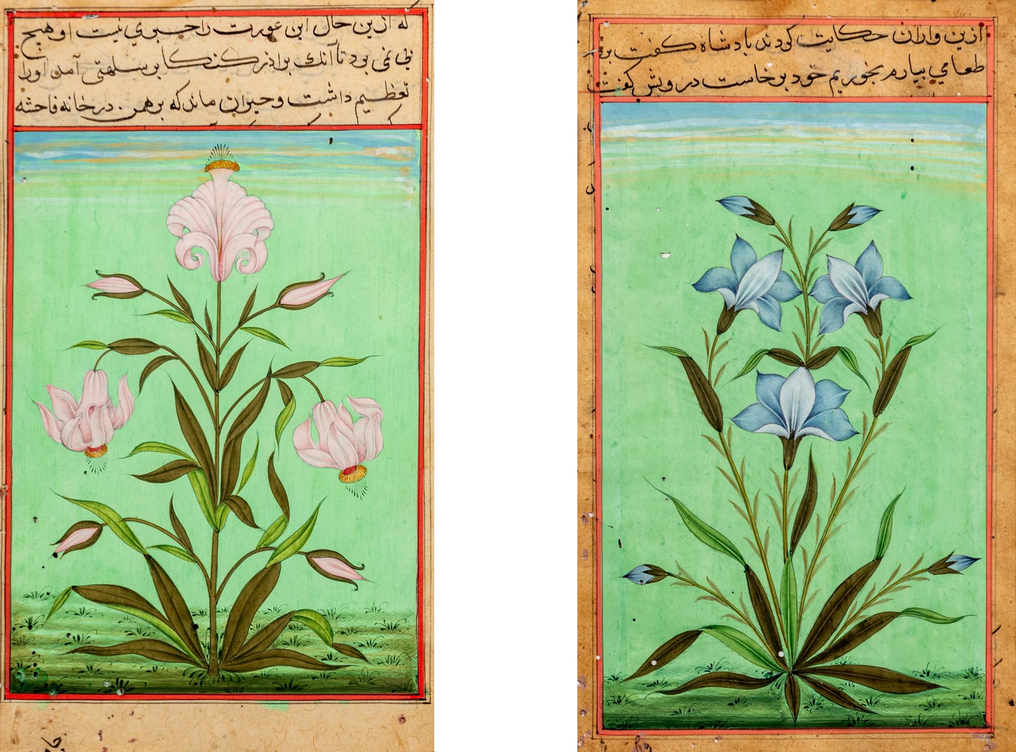 Five Indian Illustrated Manuscript Leaves