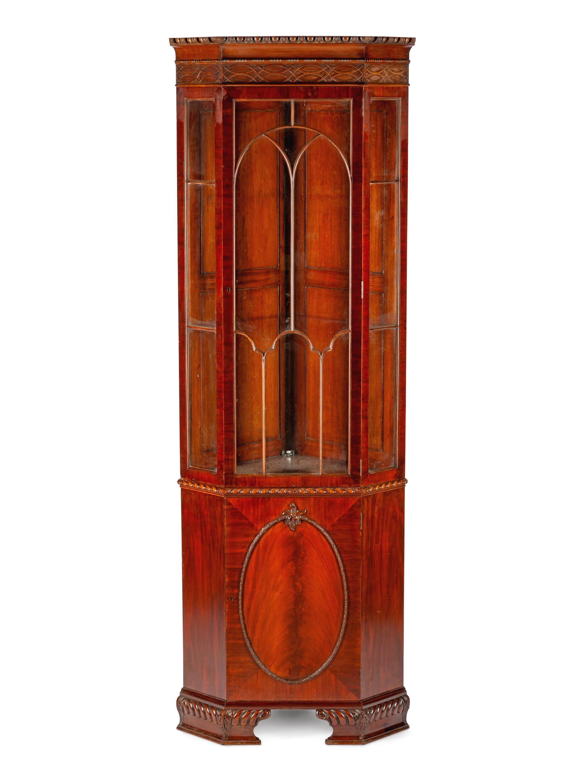 A George III Style Mahogany Corner Cabinet