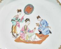 A Chinese Export Porcelain Famille Rose Octagonal Plate Bearing The Crest Of Gordon Of Invergordon
