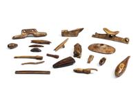 Iñupiaq Decorated Fossilized Walrus Ivory Tools