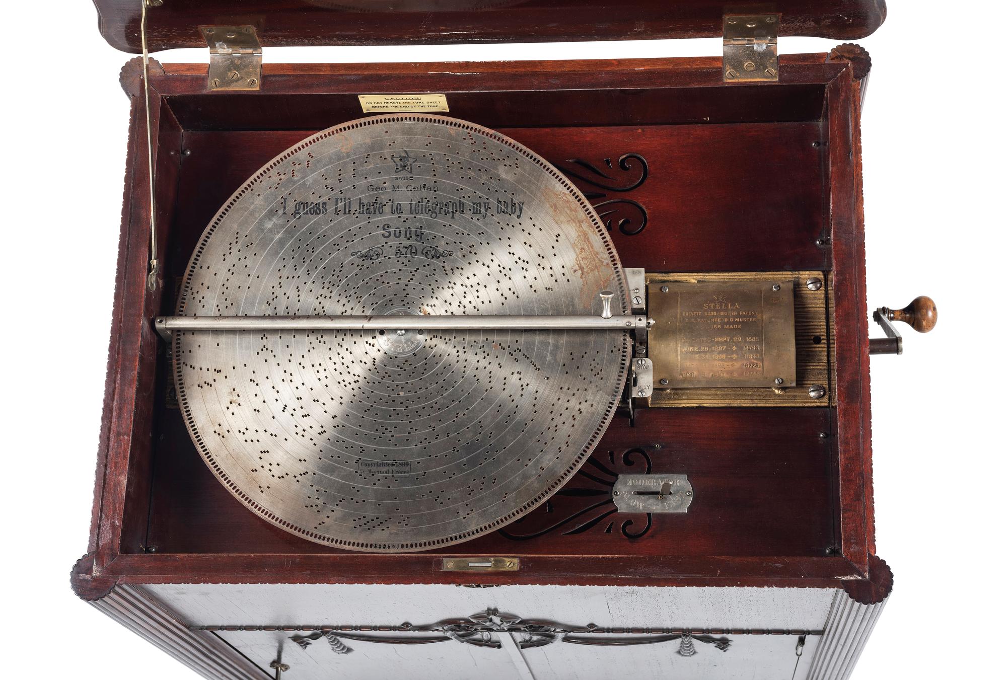 A Swiss-Made Stella Mahogany Console Disc Music Box