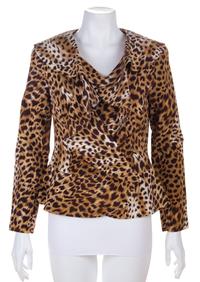 Silk Leopard Print Jacket, 1990-2000s Size label: 6