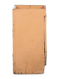 A Country Peach Painted Pine Diminutive Dry Sink