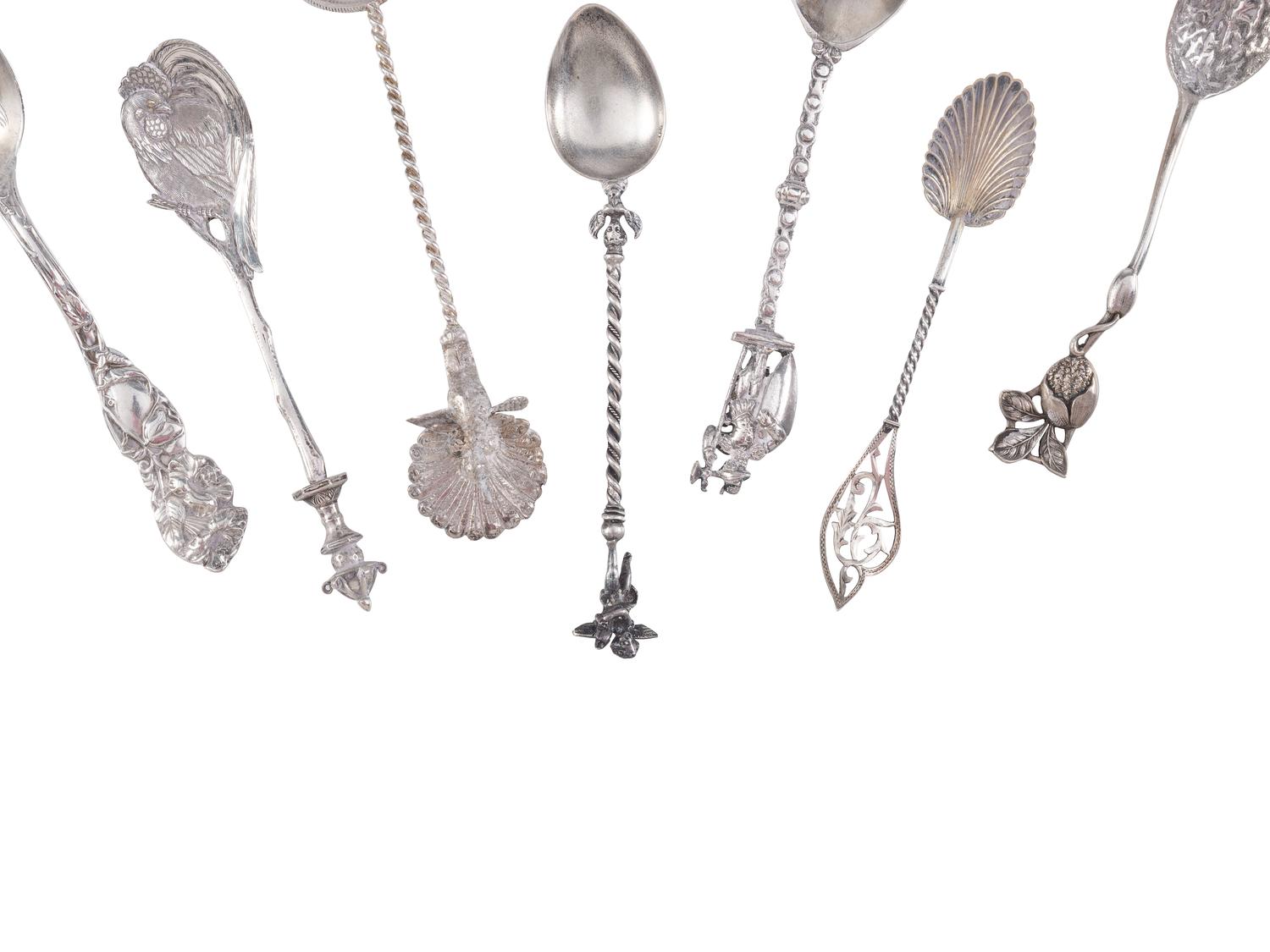 Twenty Silver and Enamel Souvenir Spoons