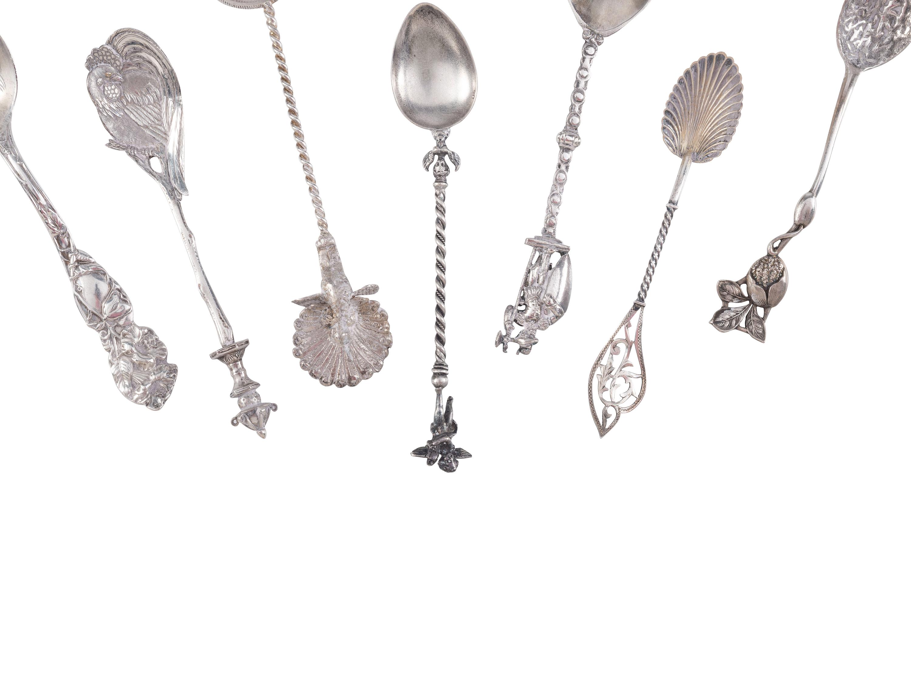 Twenty Silver and Enamel Souvenir Spoons