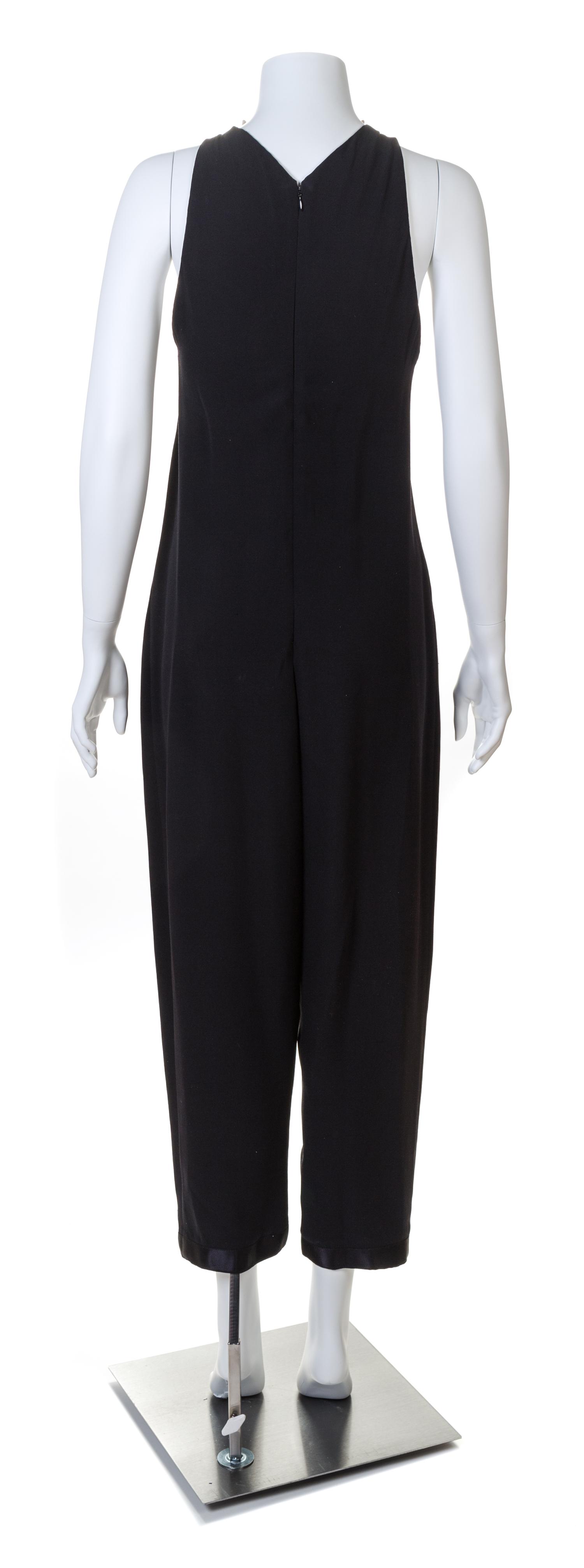 A Geoffrey Beene 1970s Tuxedo Halter Romper, No size.
