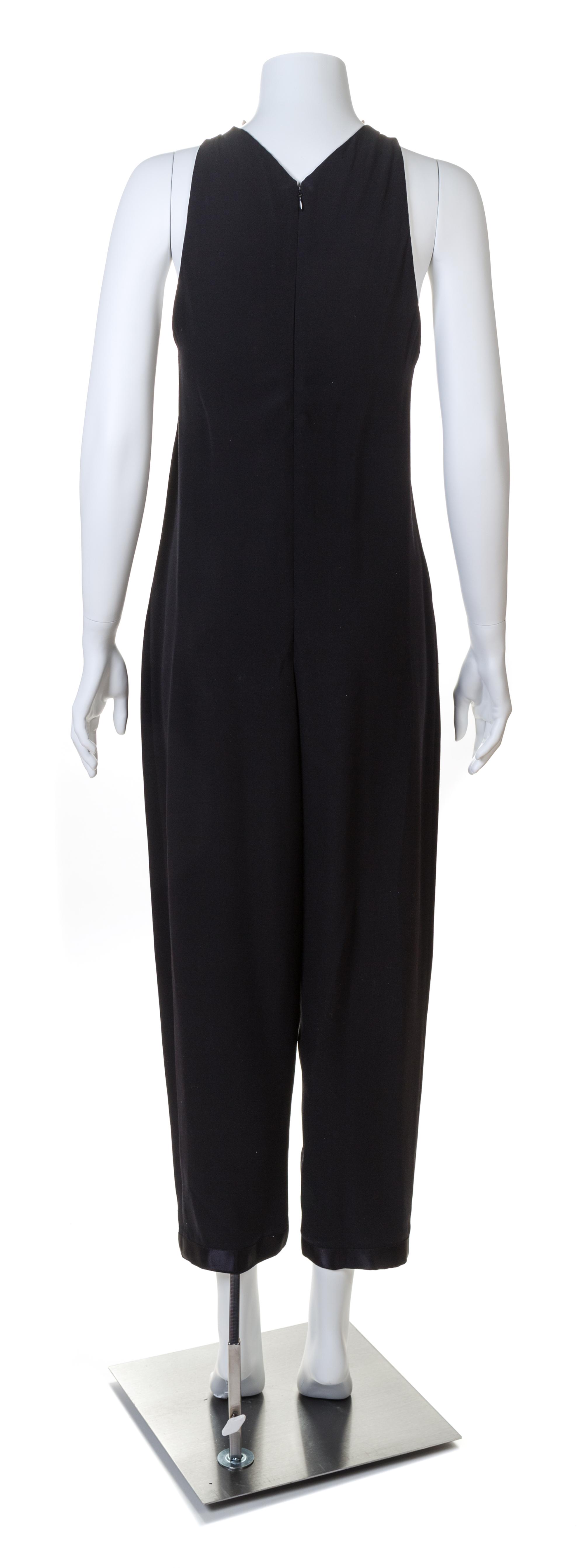 A Geoffrey Beene 1970s Tuxedo Halter Romper, No size.