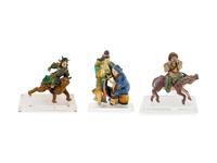 Three Chinese Figural Roof Tiles