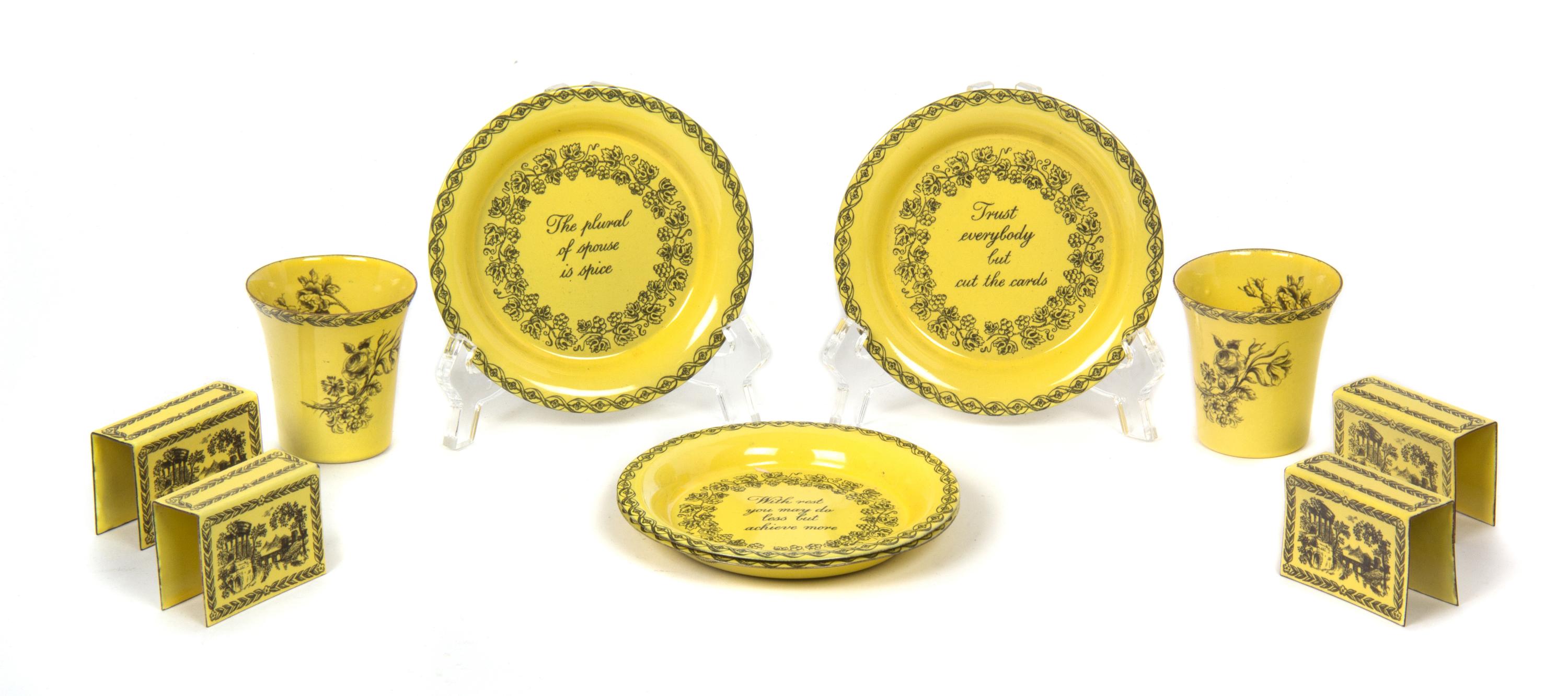Ten Billston and Battersea Enamel Articles Diameter of plates 4 1/2 inches. — 20TH CENTURY
