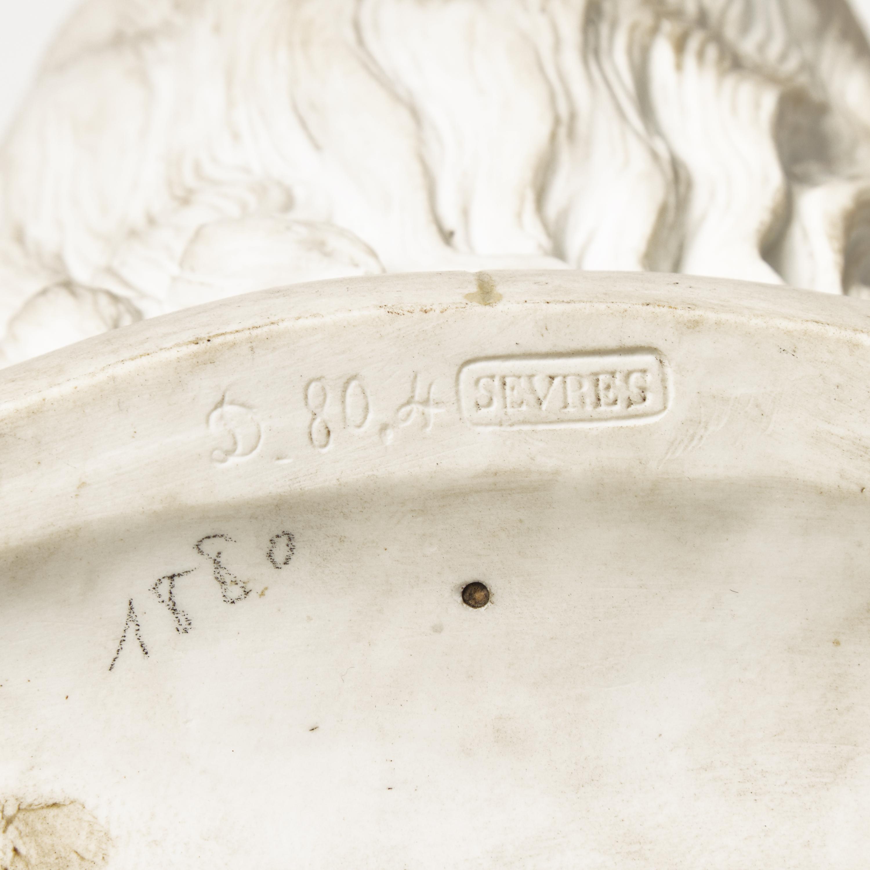 A Sevres Bisque Porcelain Bust of Benjamin Franklin, After the Example by Jean-Jacques Caffieri (French, 1725-1792)