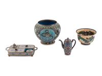 Four Asian Cloisonne Enamel Articles