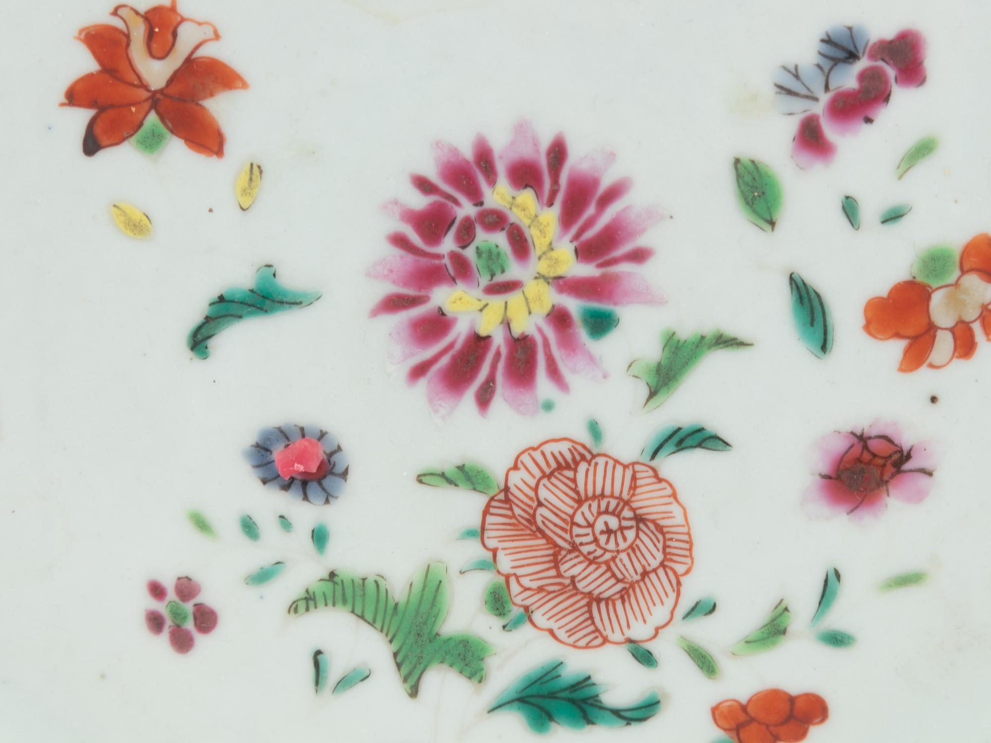 Three Chinese Export Famille Rose Porcelain Plates