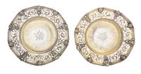 A Pair of Victorian Silver Tazze, Maker's Mark Obscured, London, 1876, each having a pierced border worked with foliate scrolls and swa