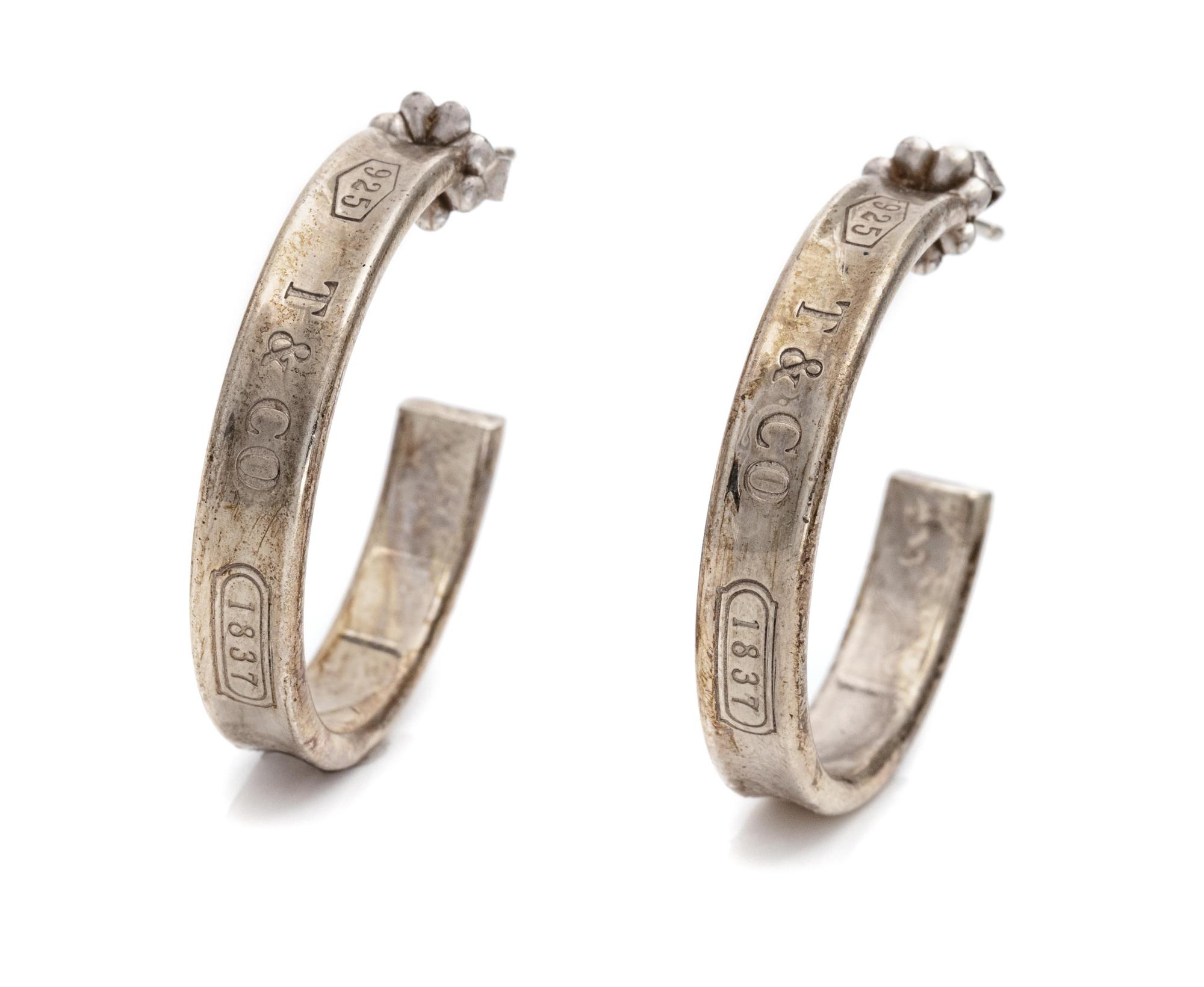 TIFFANY & CO., SILVER HOOP EARRINGS