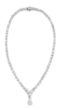 Platinum Necklace, 35RDs 9.57, 35MQ 12.53, PS 3.26 HVVSd, GIA Report #108403389, 18.40dwts.