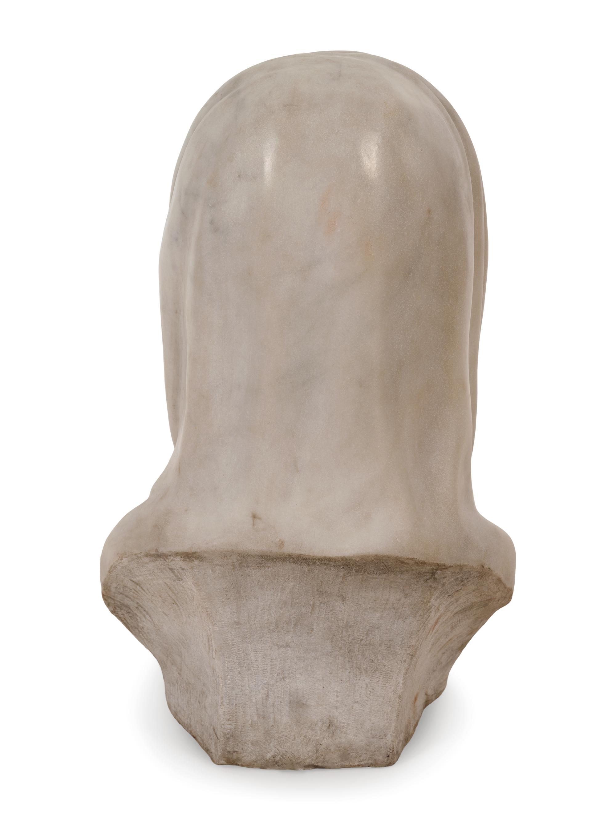 An Italian White Marble Vanitas Bust