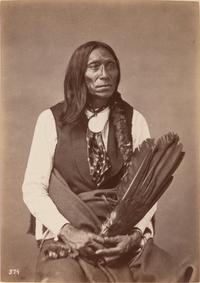 JACKSON, William Henry (1843-1942)]. Albumen photograph of Swift Bear, Brulé Lakota.