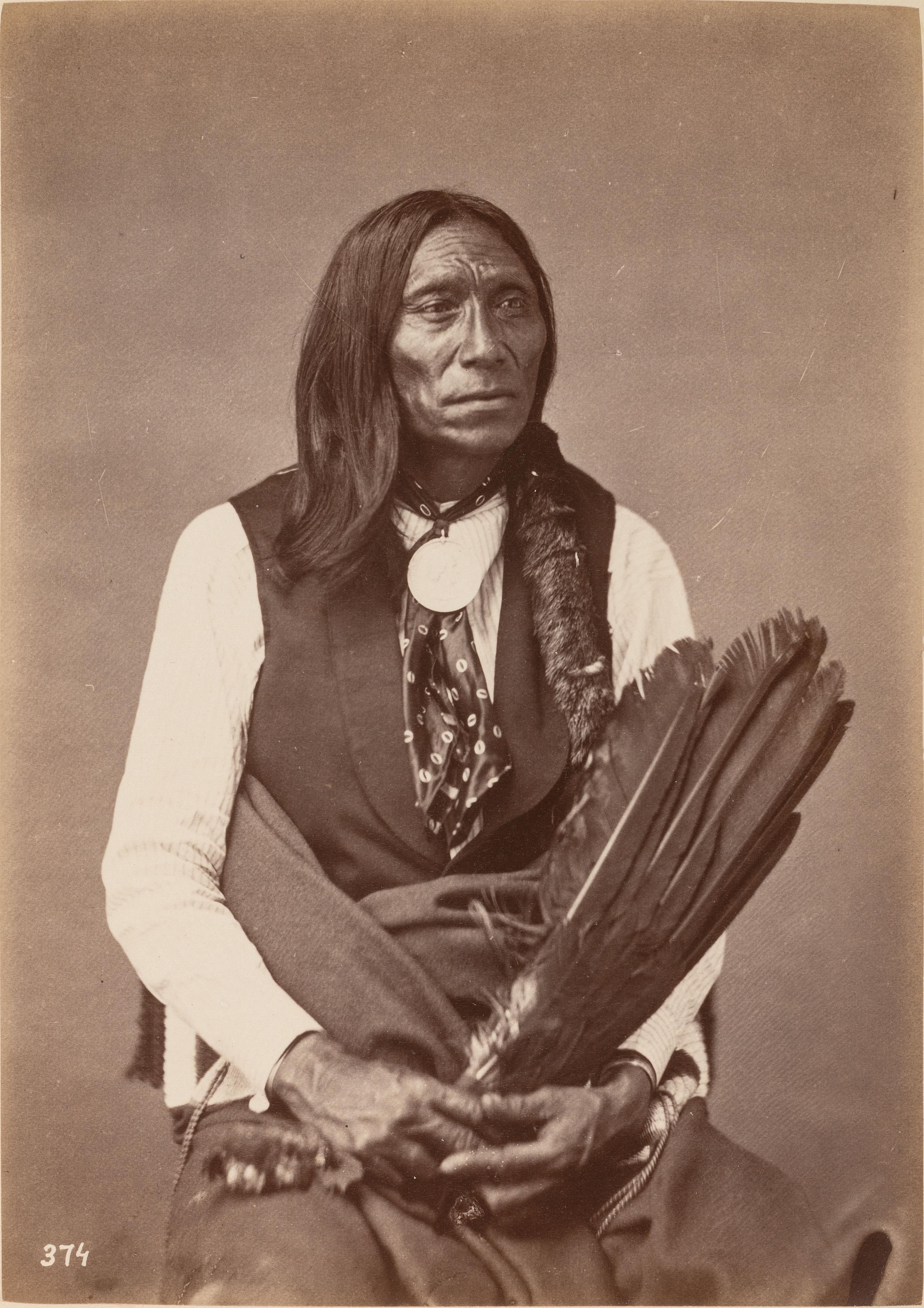 JACKSON, William Henry (1843-1942)]. Albumen photograph of Swift Bear, Brulé Lakota.
