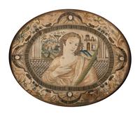 An English Embroidered Portrait Panel