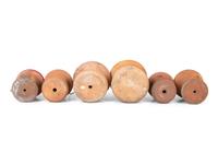 Six Redware Birdhouses