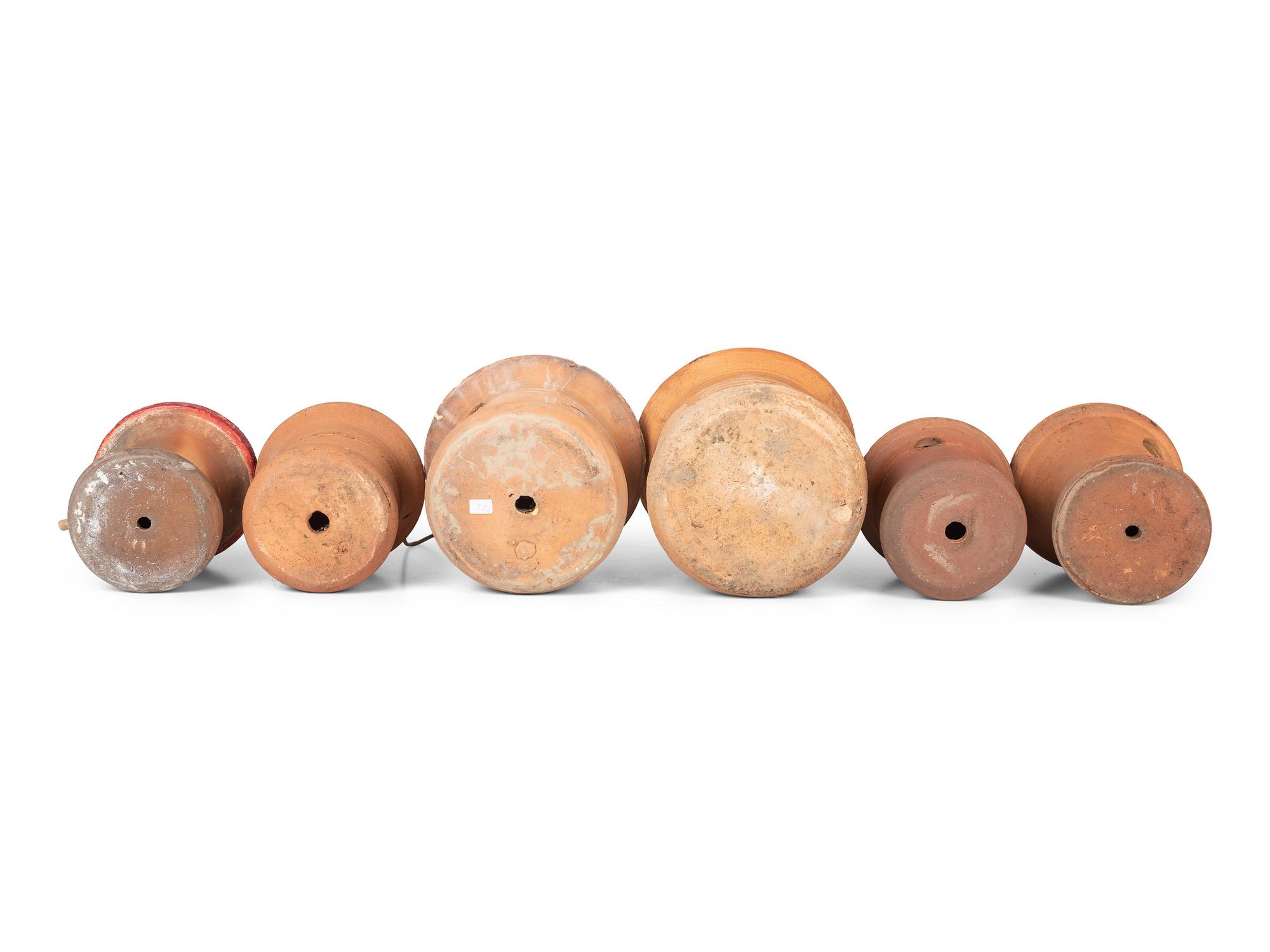 Six Redware Birdhouses