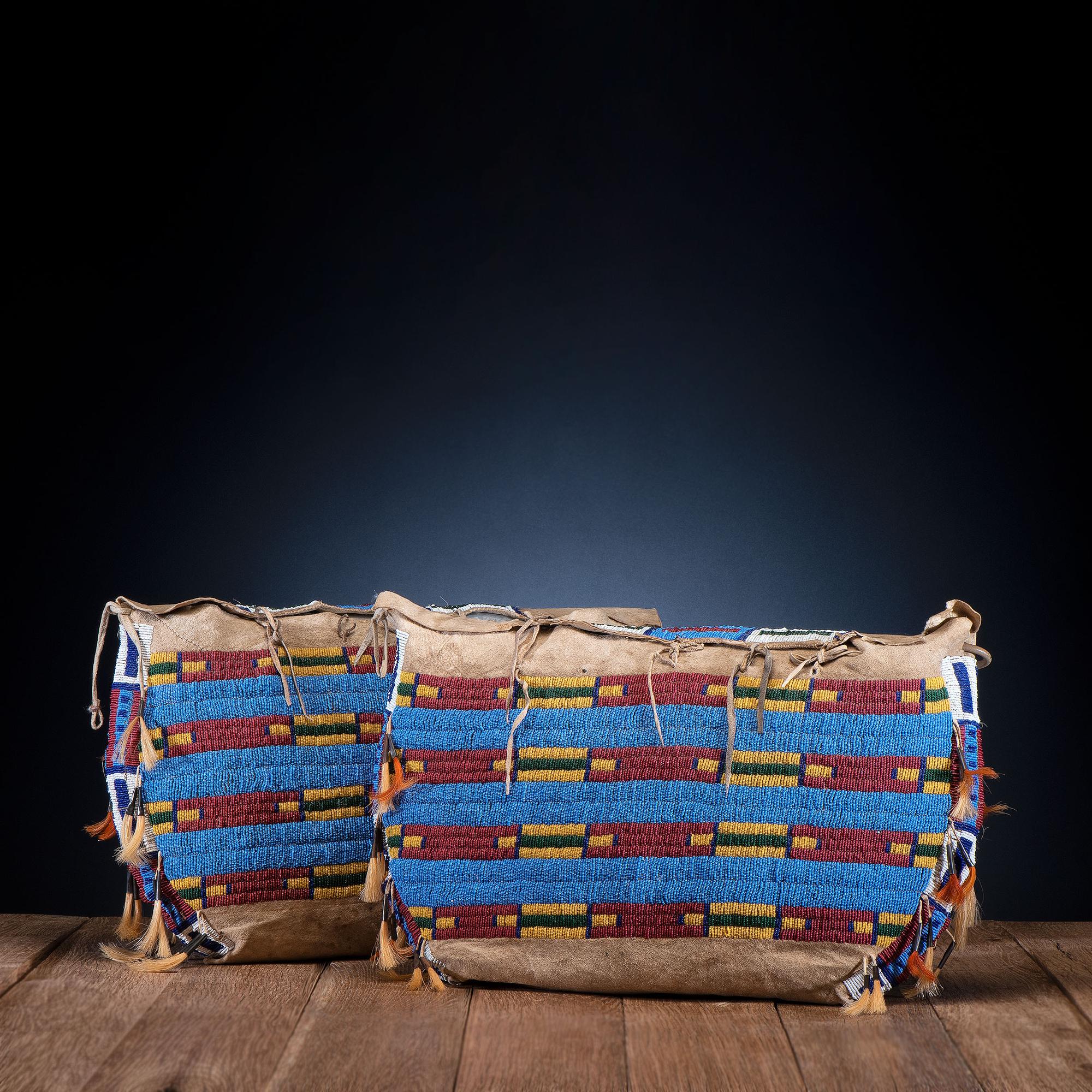 Cheyenne Beaded Hide Possible Bags, Matched Pair