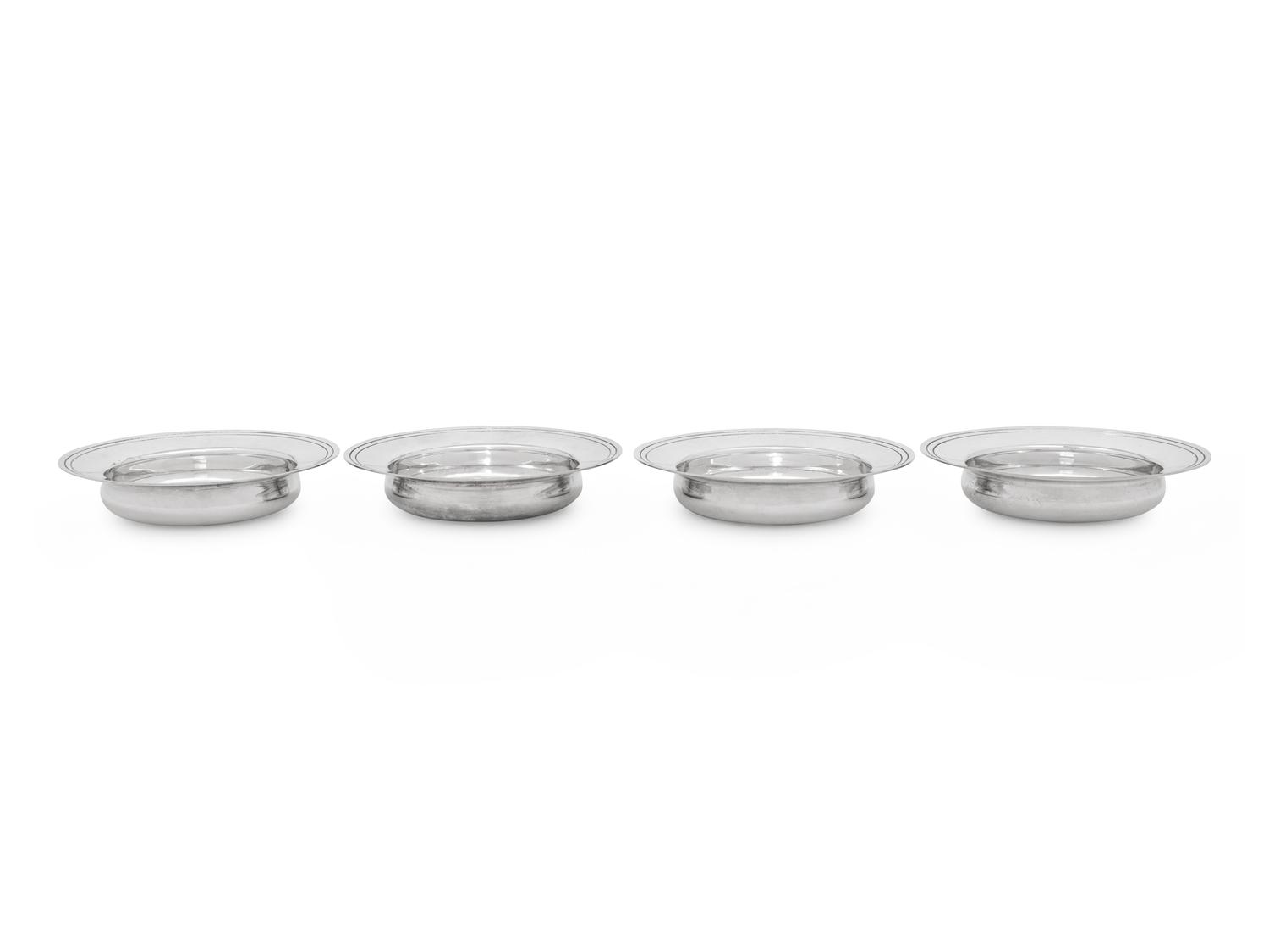 A Set of Four English Silver Ash Receivers