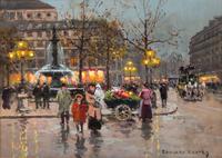 Edouard Leon Cortes, (French, 1882-1969), Place de Theatre de la Comedie-Fran�caise
