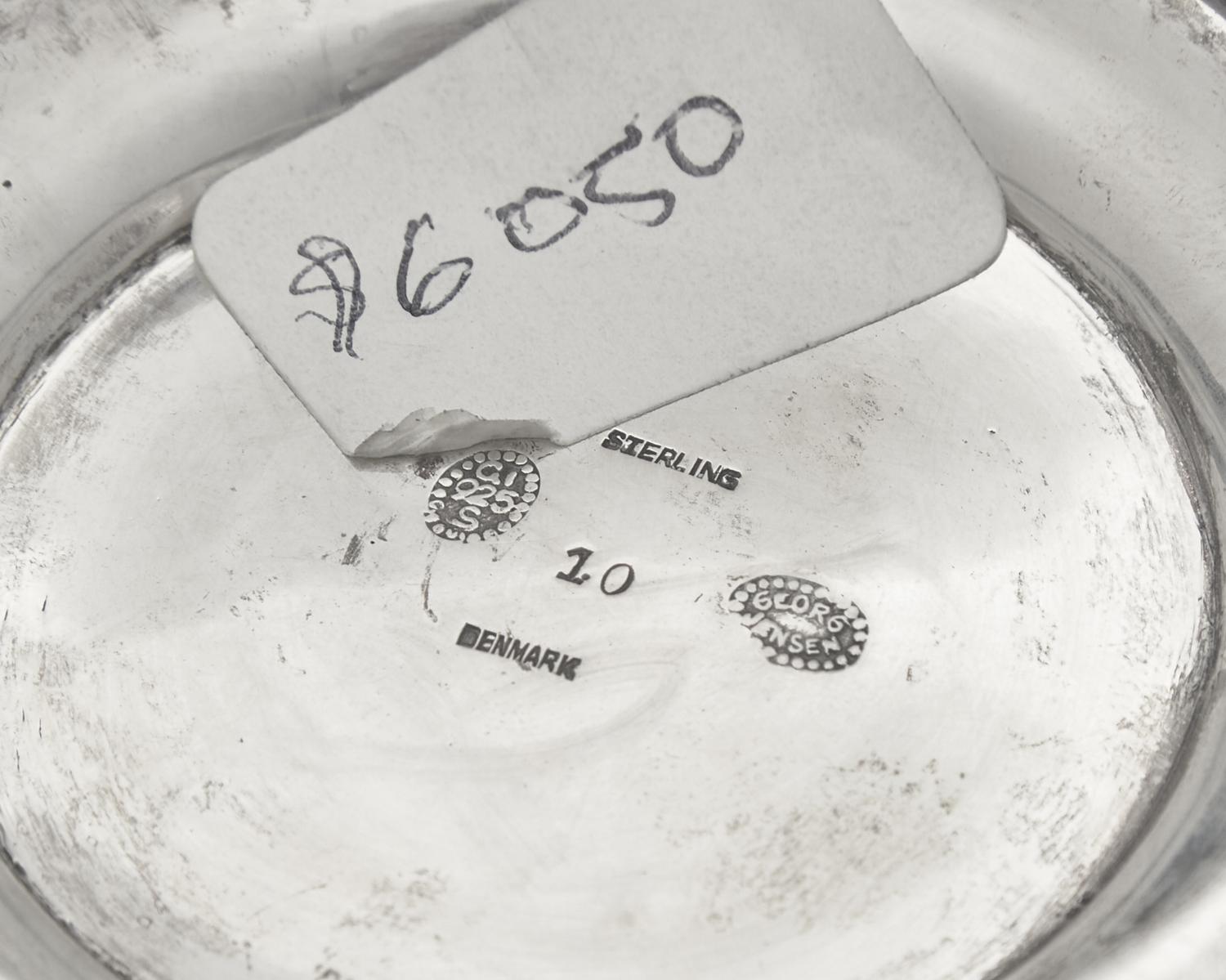 A Georg Jensen Silver and Amethyst Mounted Covered Urn