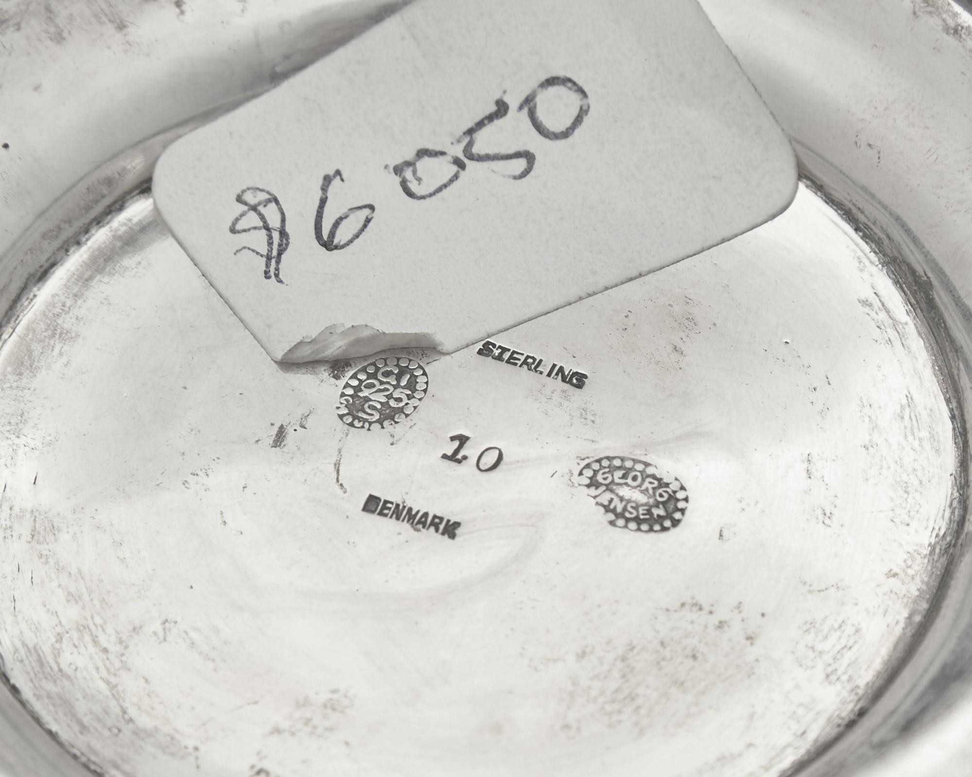 A Georg Jensen Silver and Amethyst Mounted Covered Urn