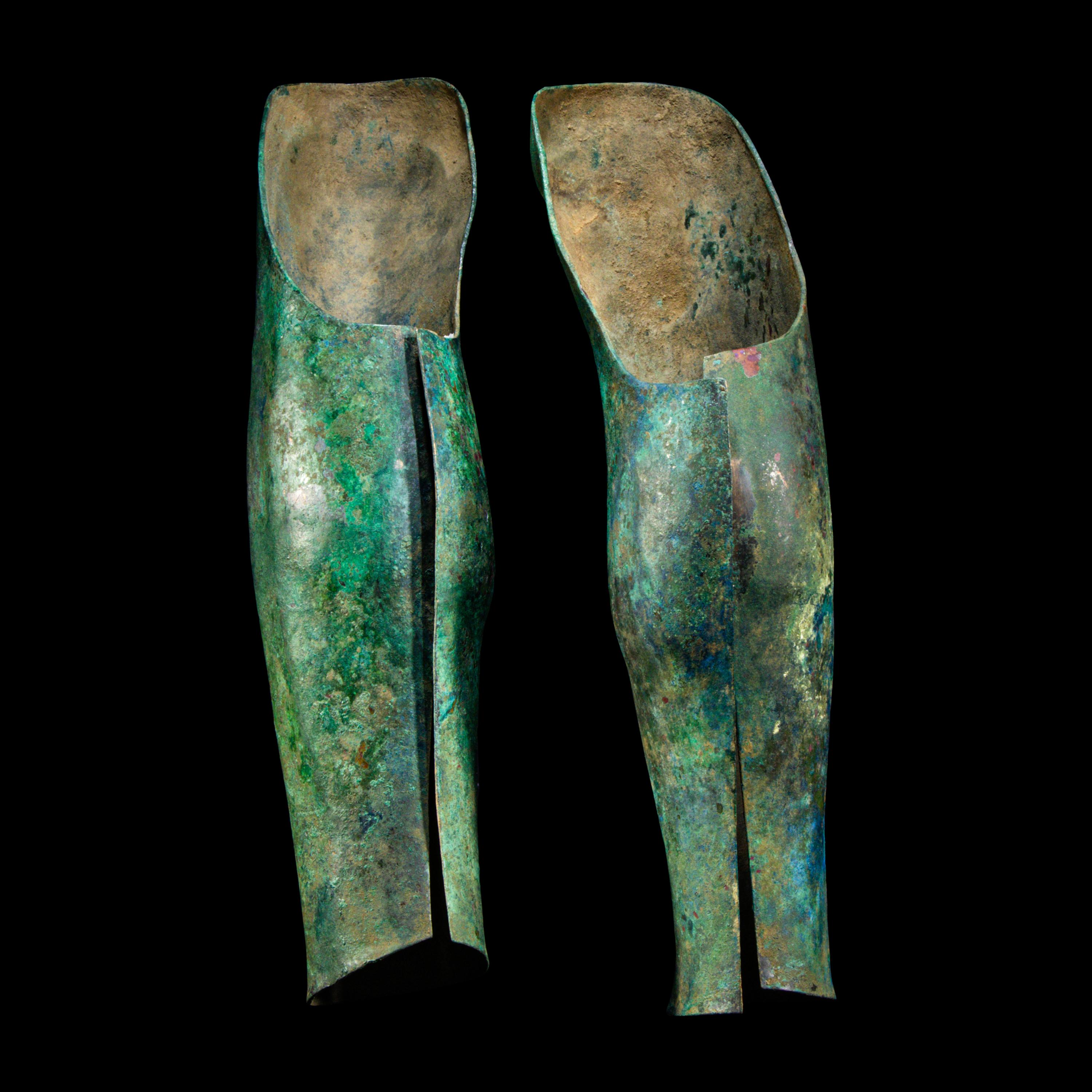A Pair of Greek Bronze Greaves
