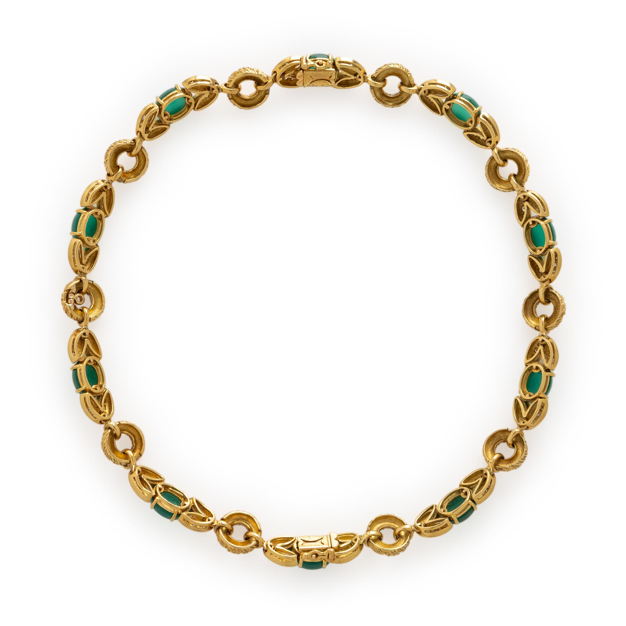 Van Cleef & Arpels, Yellow Gold, Chalcedony, and Diamond Convertible Necklace