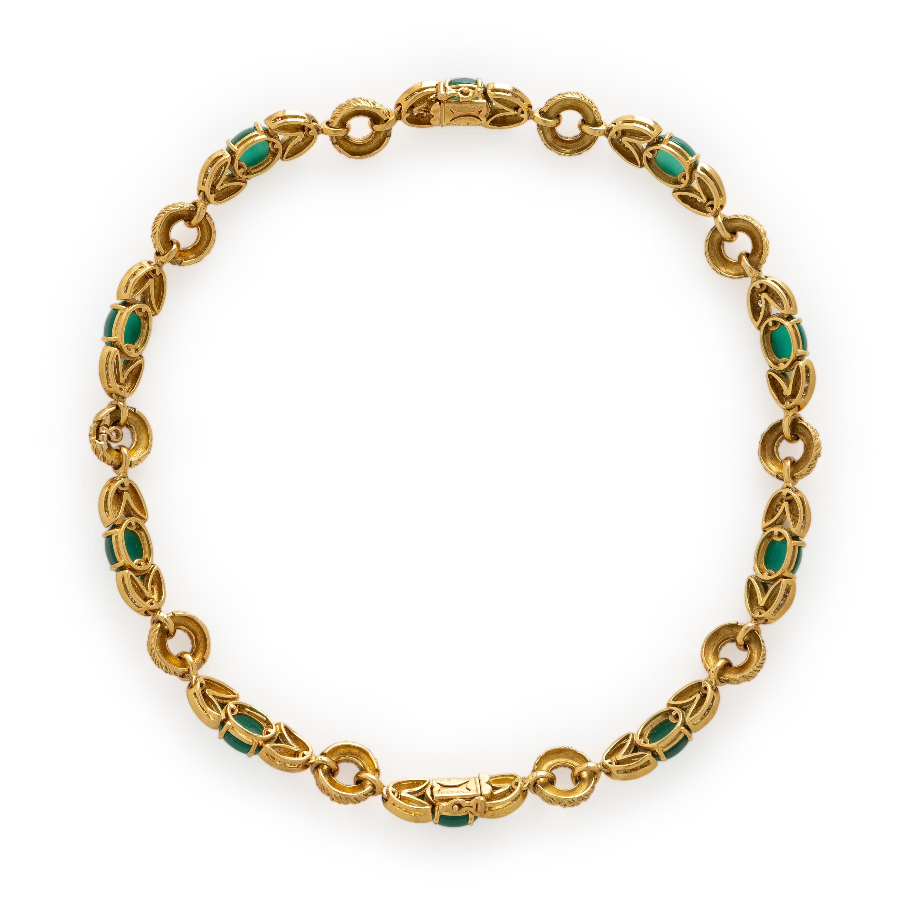 Van Cleef & Arpels, Yellow Gold, Chalcedony, and Diamond Convertible Necklace