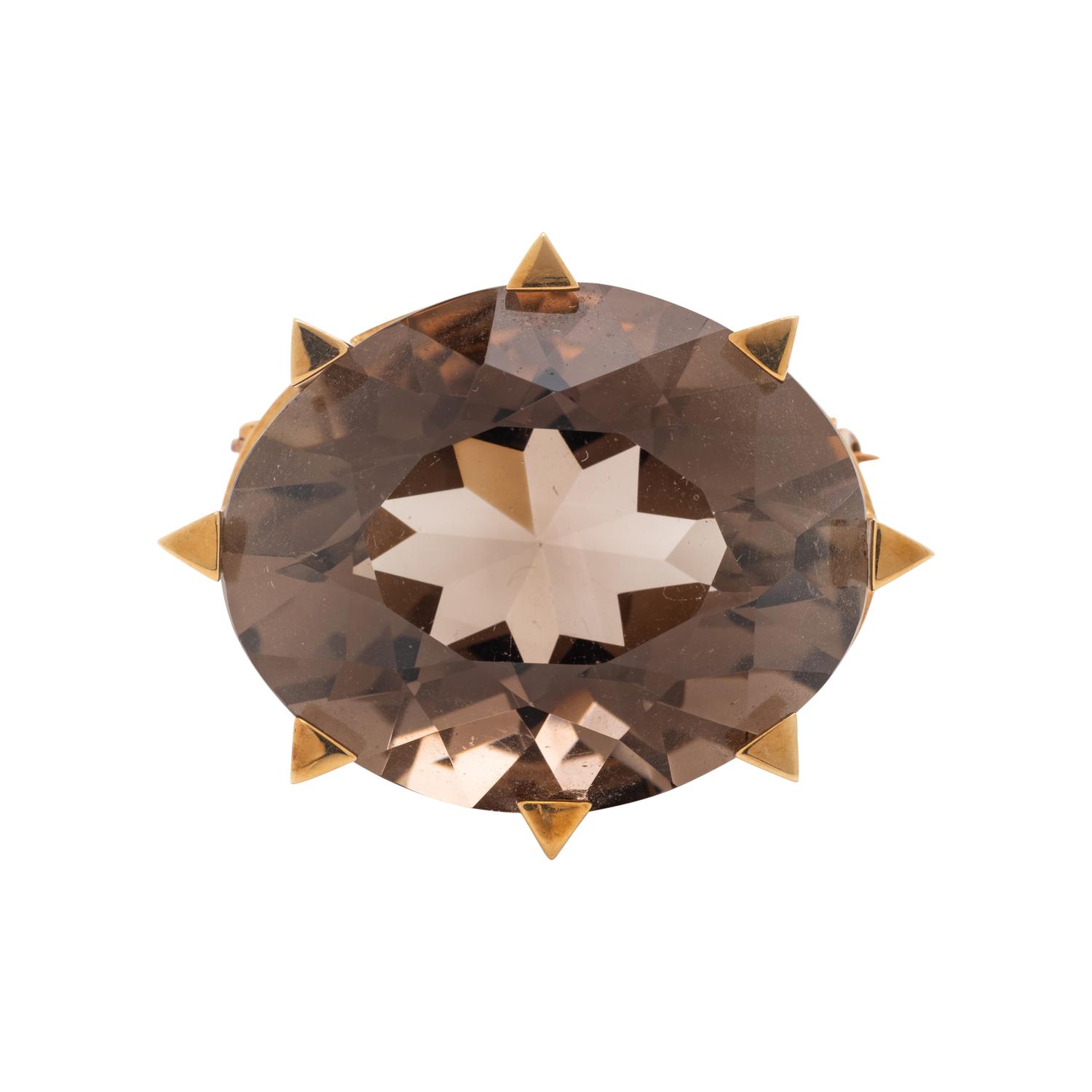 SMOKY QUARTZ BROOCH