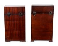 A Pair of George III Satinwood Inlaid Mahogany Knife Boxes