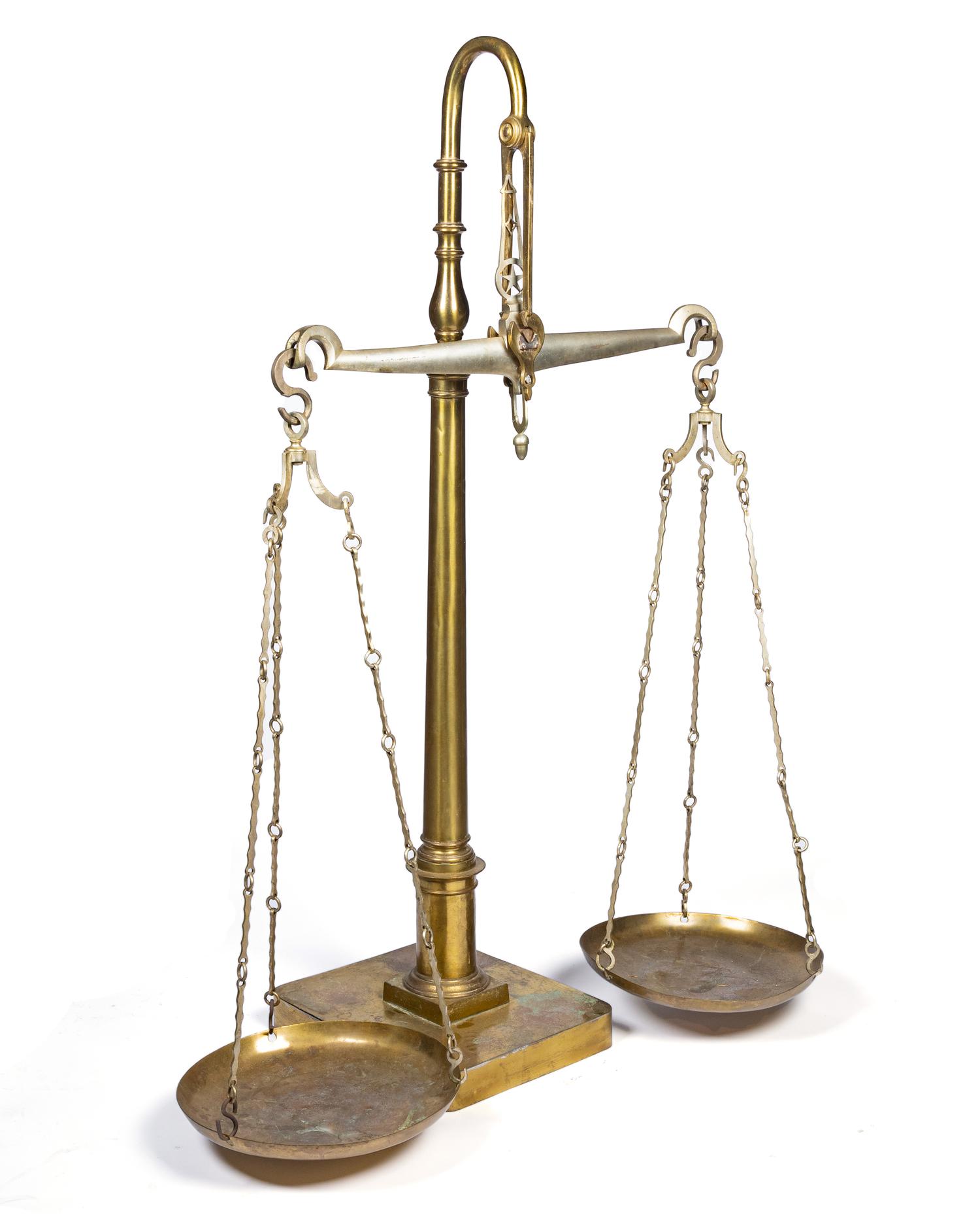 A Large Brass Balance Scale