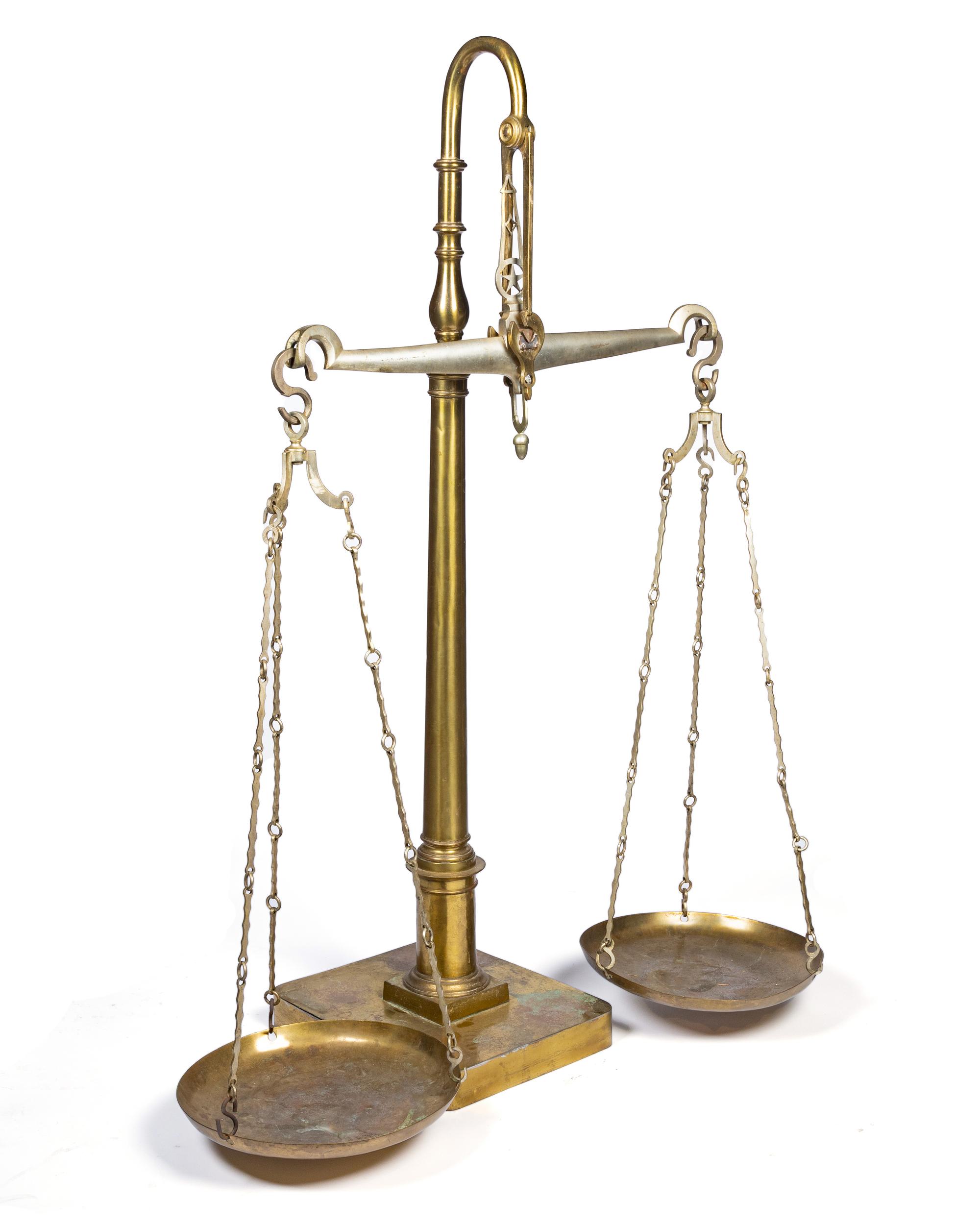 A Large Brass Balance Scale