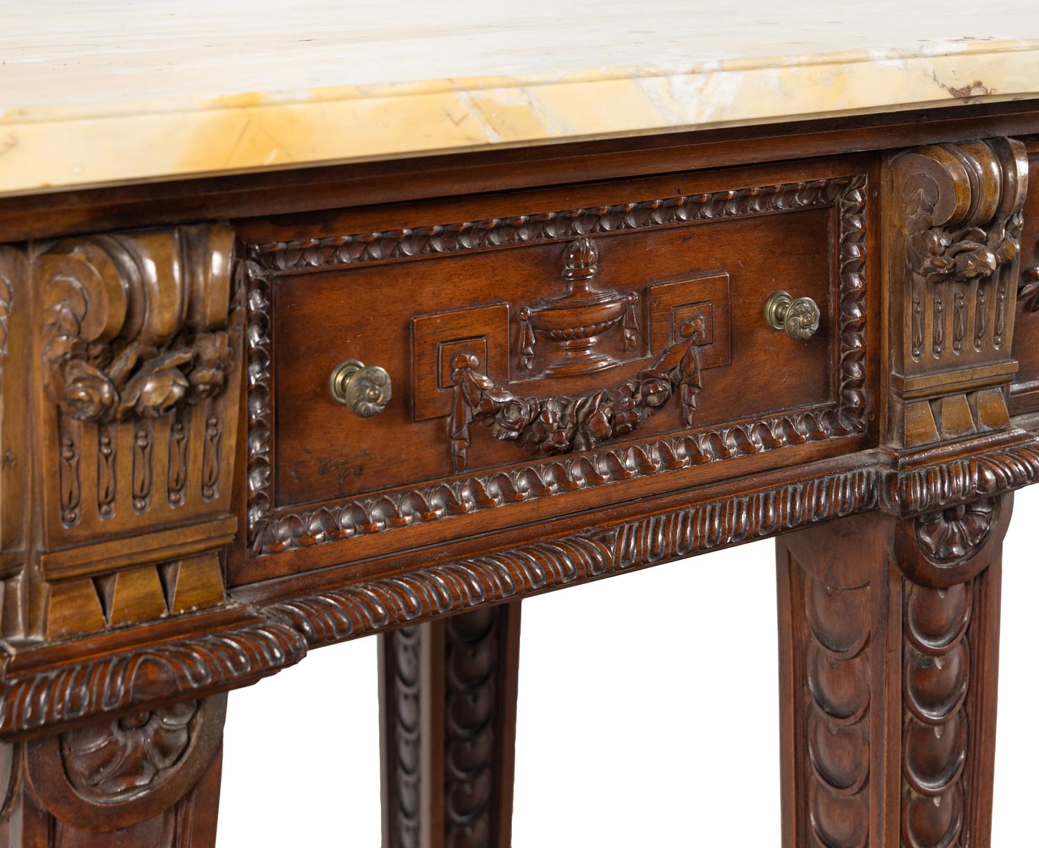 A George III Style Mahogany Marble-Top Sideboard